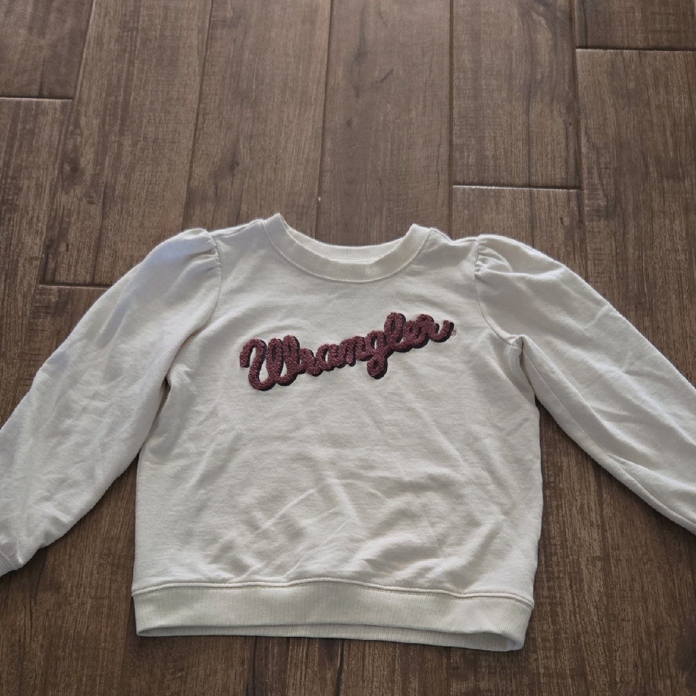 Wrangler Kids White Sweatshirt with Pink Logo